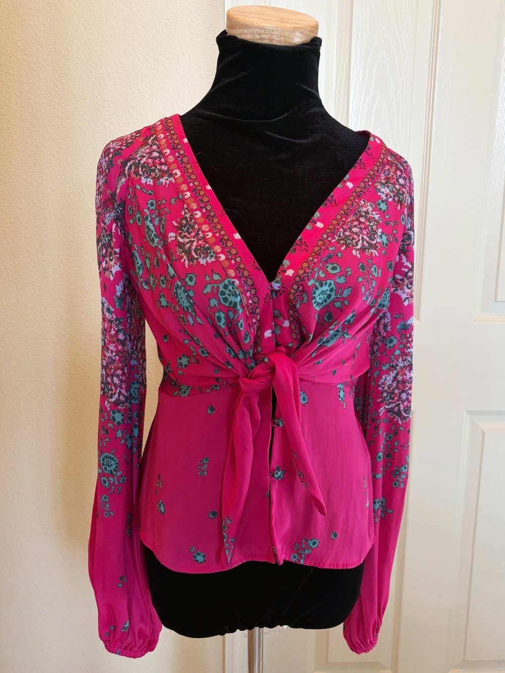 Free People Run Free Pink Tunic Blouse